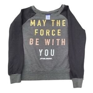 Star Wars Metallic Foil Letter Sweatshirt Juniors Size Small